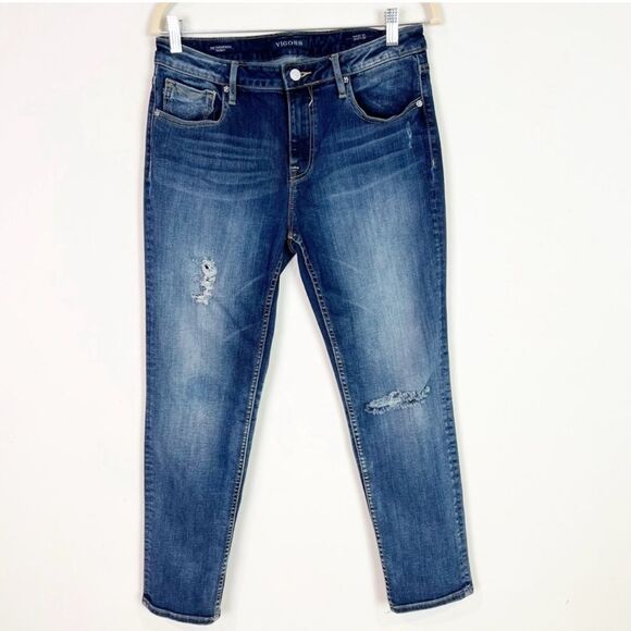 Women’s Vigoss Thompson Tomboy Jeans, Classic Fit, Size 31/25, Distressed - Picture 3 of 7